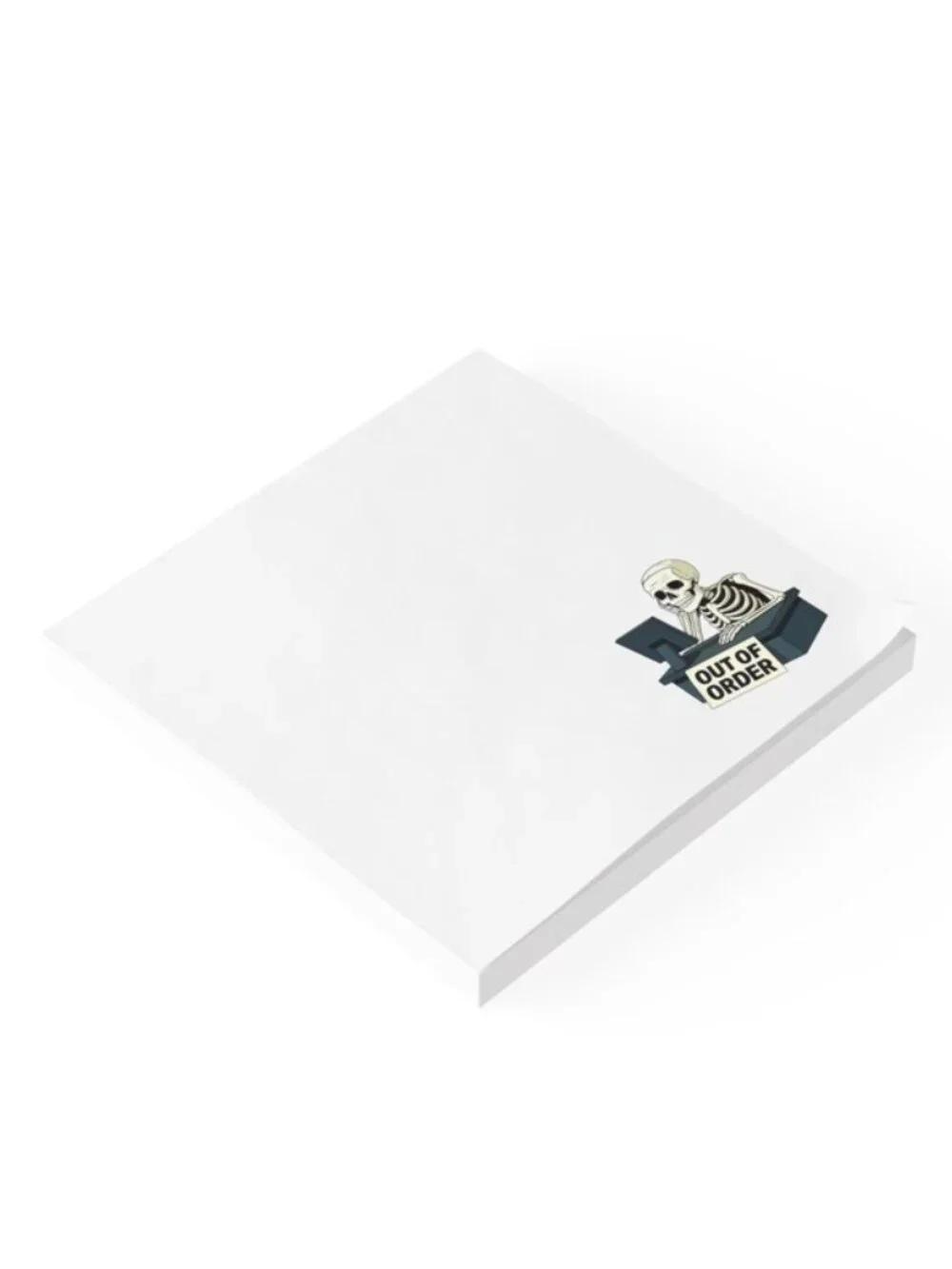 Out of Order Skeleton Work Humor Post-it Note Pads, Funny Office Sticky Notes